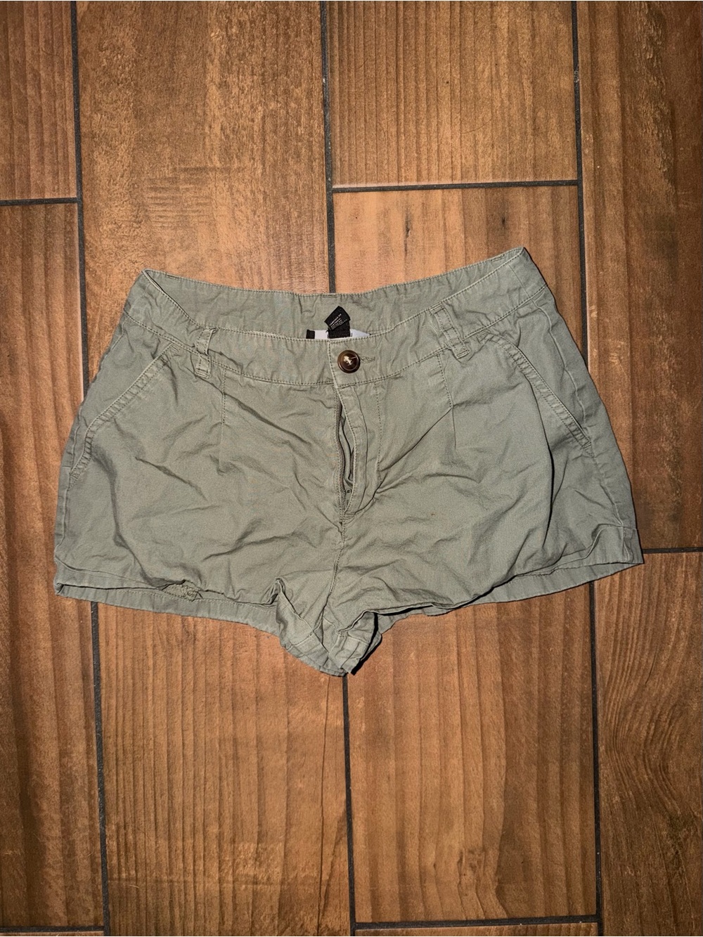 Forever 21 Olive Green High-Waist Casual Shorts